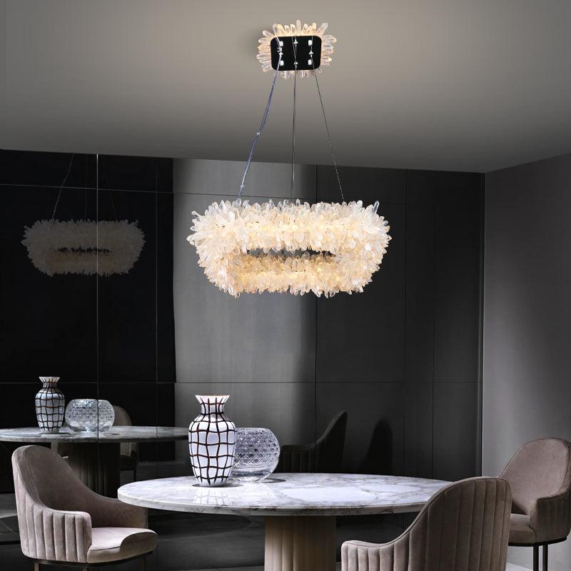 Vosa Crystal Cluster Square Modern Chandelier - view 3