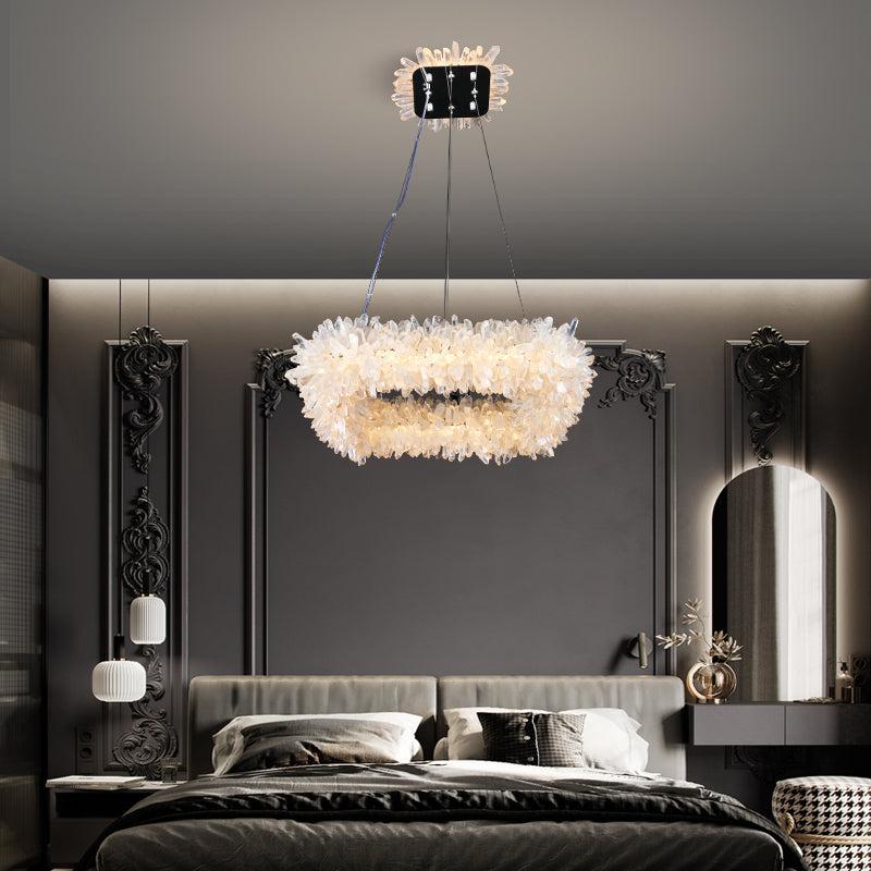 Vosa Crystal Cluster Square Modern Chandelier - view 4