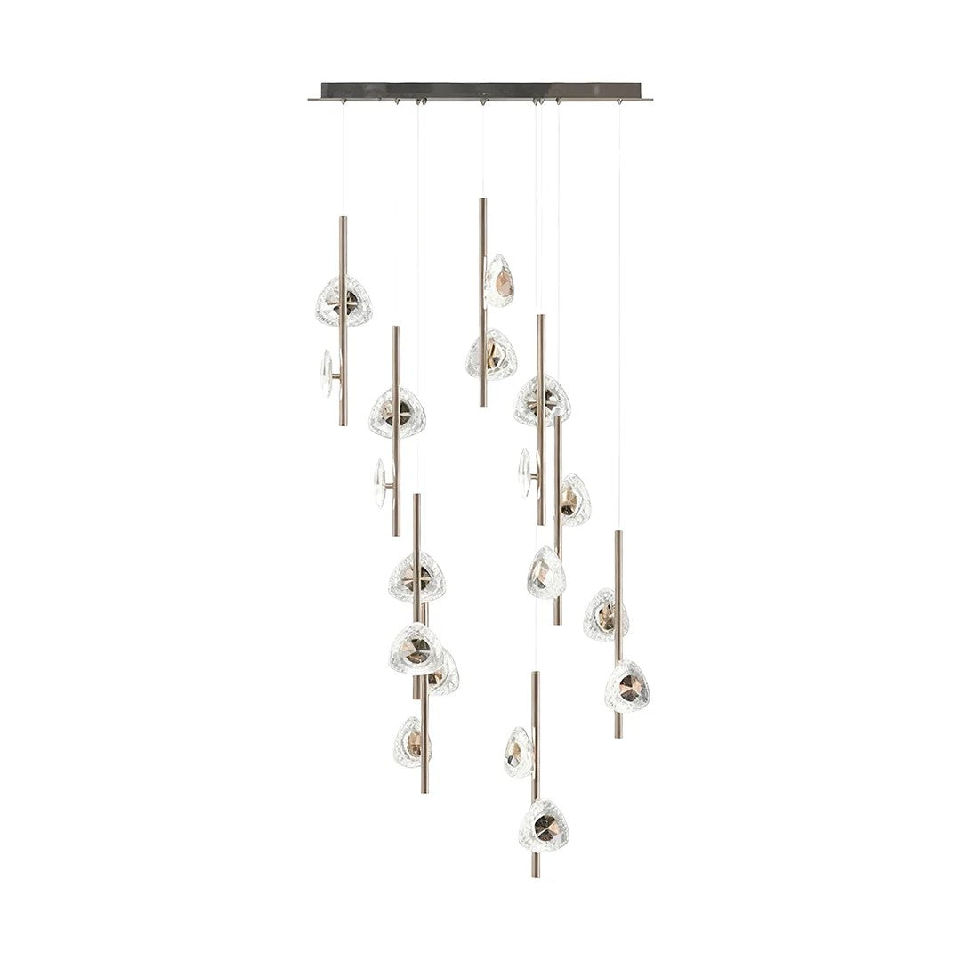 Staircase Crystal Chandelier Modern Aluminum Ceiling Light - view 6