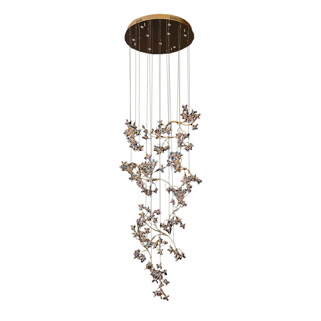 Modern Staircase Chandelier Crystal Hollow Rotating Ceiling Light - view 6