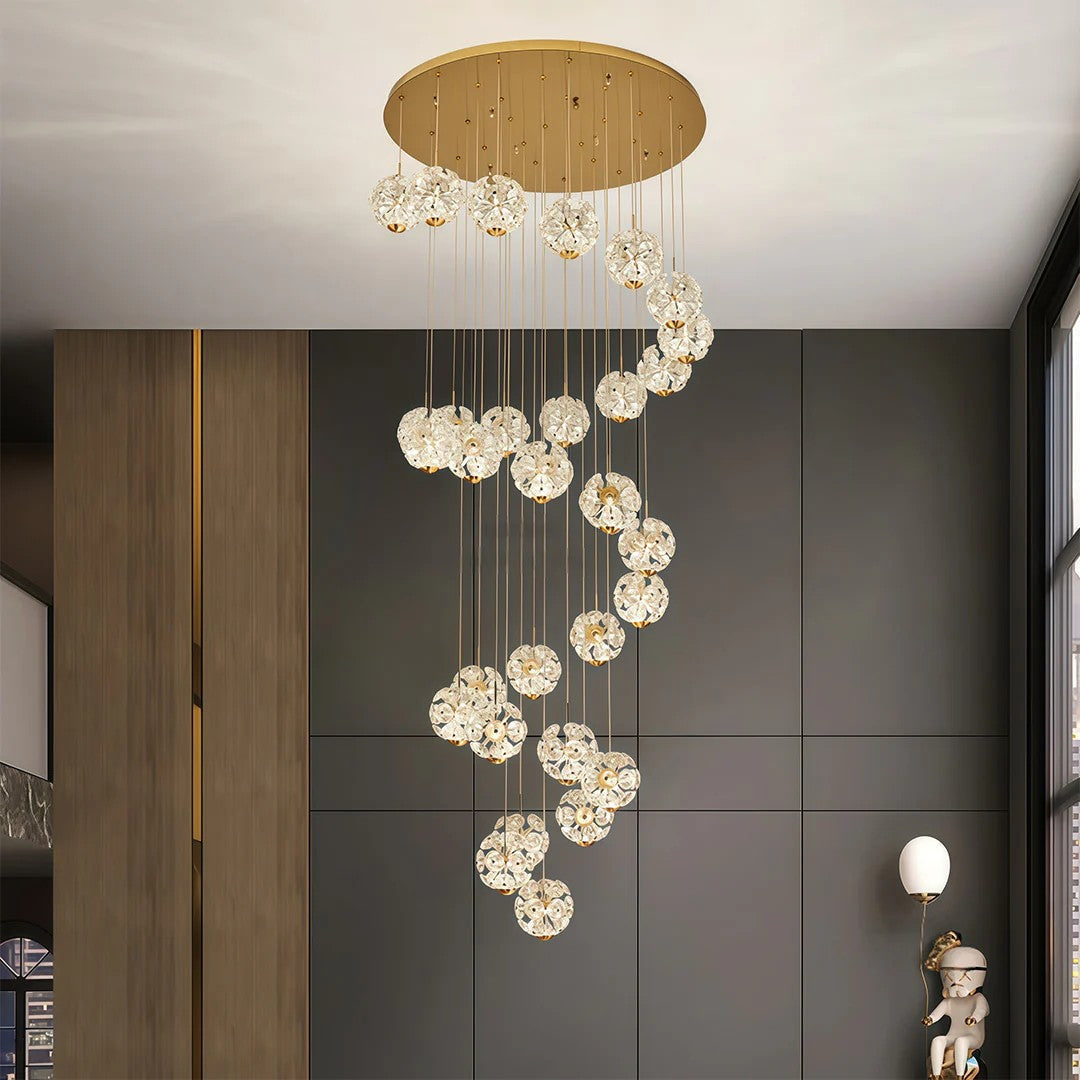 Staircase Crystal Chandelier Modern Luxury High Ceiling Light - view 2