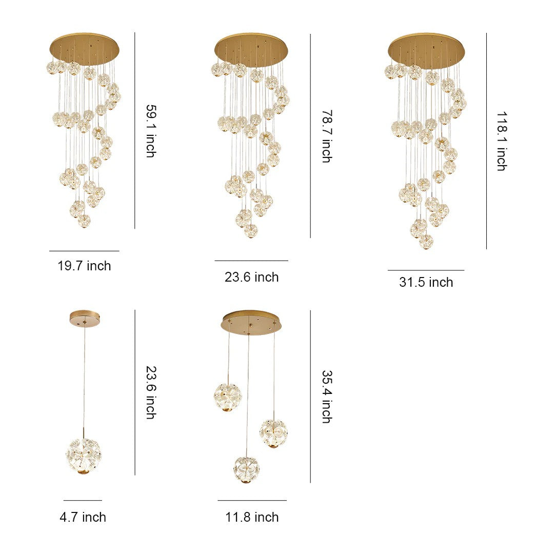 Staircase Crystal Chandelier Modern Luxury High Ceiling Light - view 11