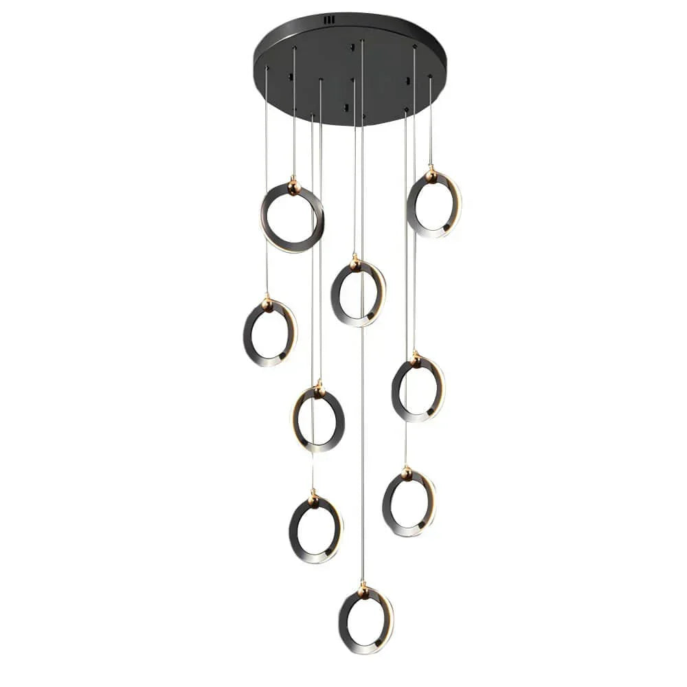Staircase Lighting Chandelier LED Ring Cluster Rotating Ceiling Light - view 2