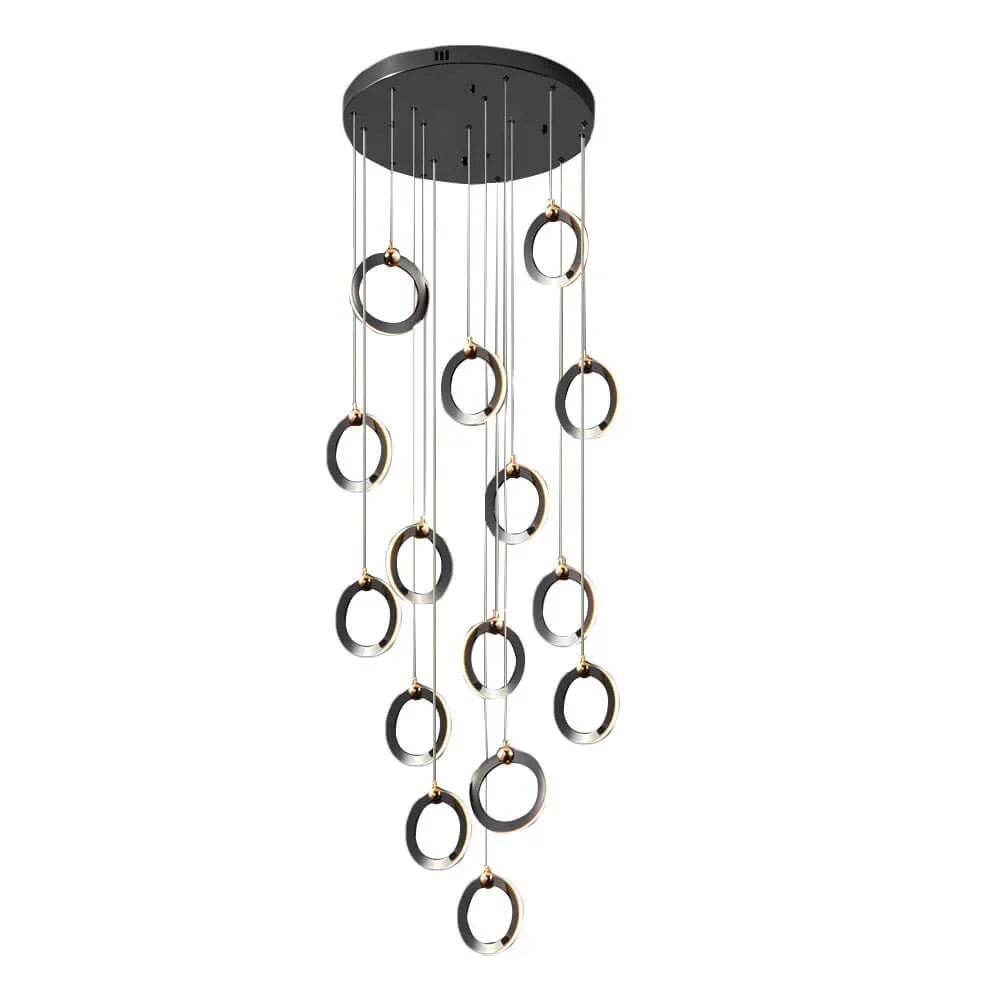 Staircase Lighting Chandelier LED Ring Cluster Rotating Ceiling Light - view 4