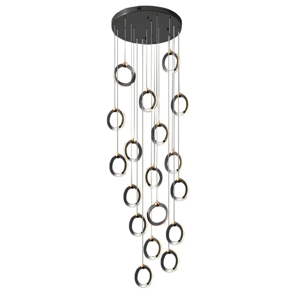 Staircase Lighting Chandelier LED Ring Cluster Rotating Ceiling Light - view 5