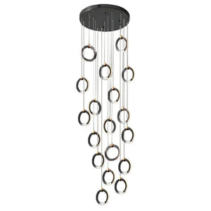 Staircase Lighting Chandelier LED Ring Cluster Rotating Ceiling Light - view 5