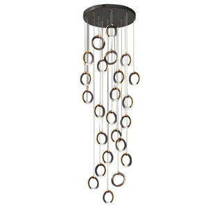 Staircase Lighting Chandelier LED Ring Cluster Rotating Ceiling Light - view 6