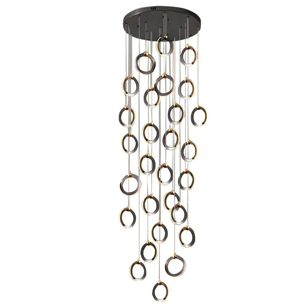 Staircase Lighting Chandelier LED Ring Cluster Rotating Ceiling Light - view 7