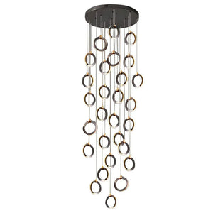 Staircase Lighting Chandelier LED Ring Cluster Rotating Ceiling Light - view 7