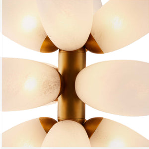 Starling 12-Light Chandelier with Sputnik Silhouette and Frosted Glass Petals