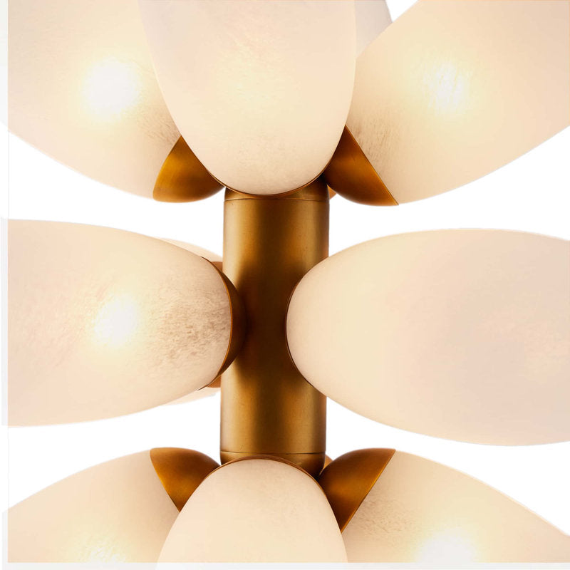 Starling 12-Light Chandelier with Sputnik Silhouette and Frosted Glass Petals