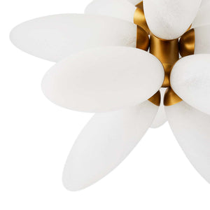 Starling 12-Light Chandelier with Sputnik Silhouette and Frosted Glass Petals