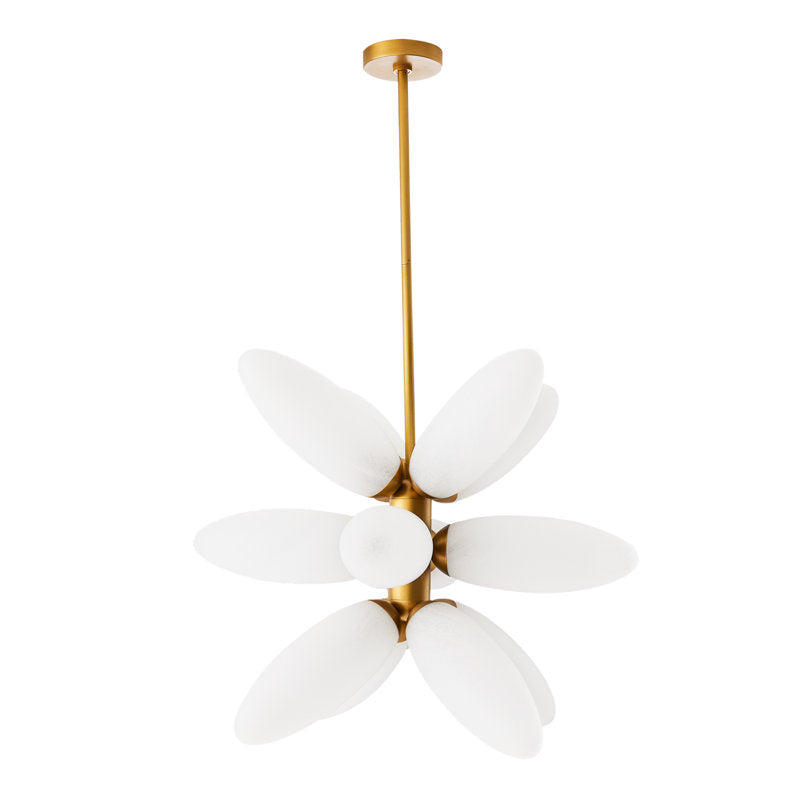 Starling 12-Light Chandelier with Sputnik Silhouette and Frosted Glass Petals