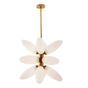 Starling 12-Light Chandelier with Sputnik Silhouette and Frosted Glass Petals
