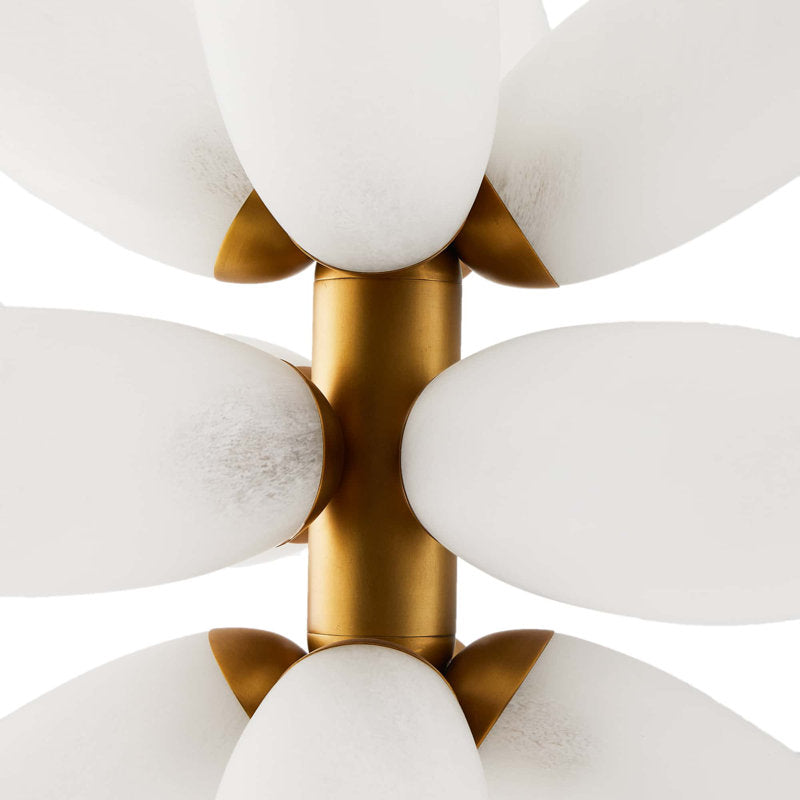 Starling 12-Light Chandelier with Sputnik Silhouette and Frosted Glass Petals