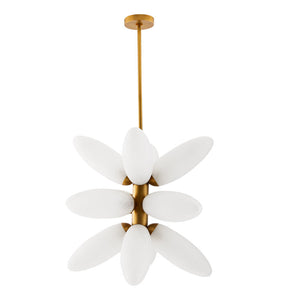 Starling 12-Light Chandelier with Sputnik Silhouette and Frosted Glass Petals