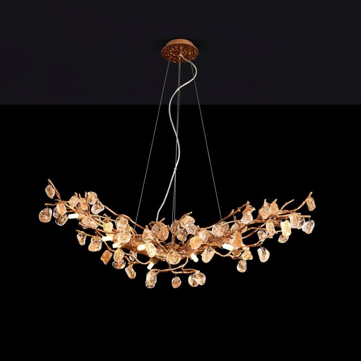Stone Crystal Brass Dining Room Chandelier - view 7