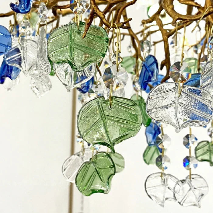 Stylish Colored Glaze Flower Crystal Chandelier - view 3