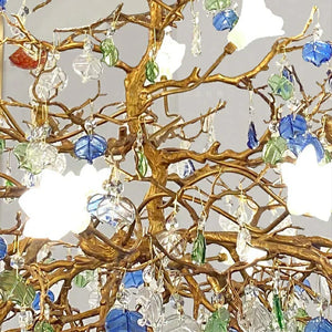 Stylish Colored Glaze Flower Crystal Chandelier - view 6