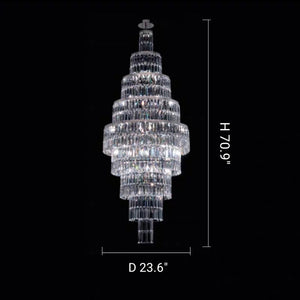 Stylish Foyer Hall Long Crystal Chandelier Large Staircase/ Entryway Decoration Ceiling Light Fixture