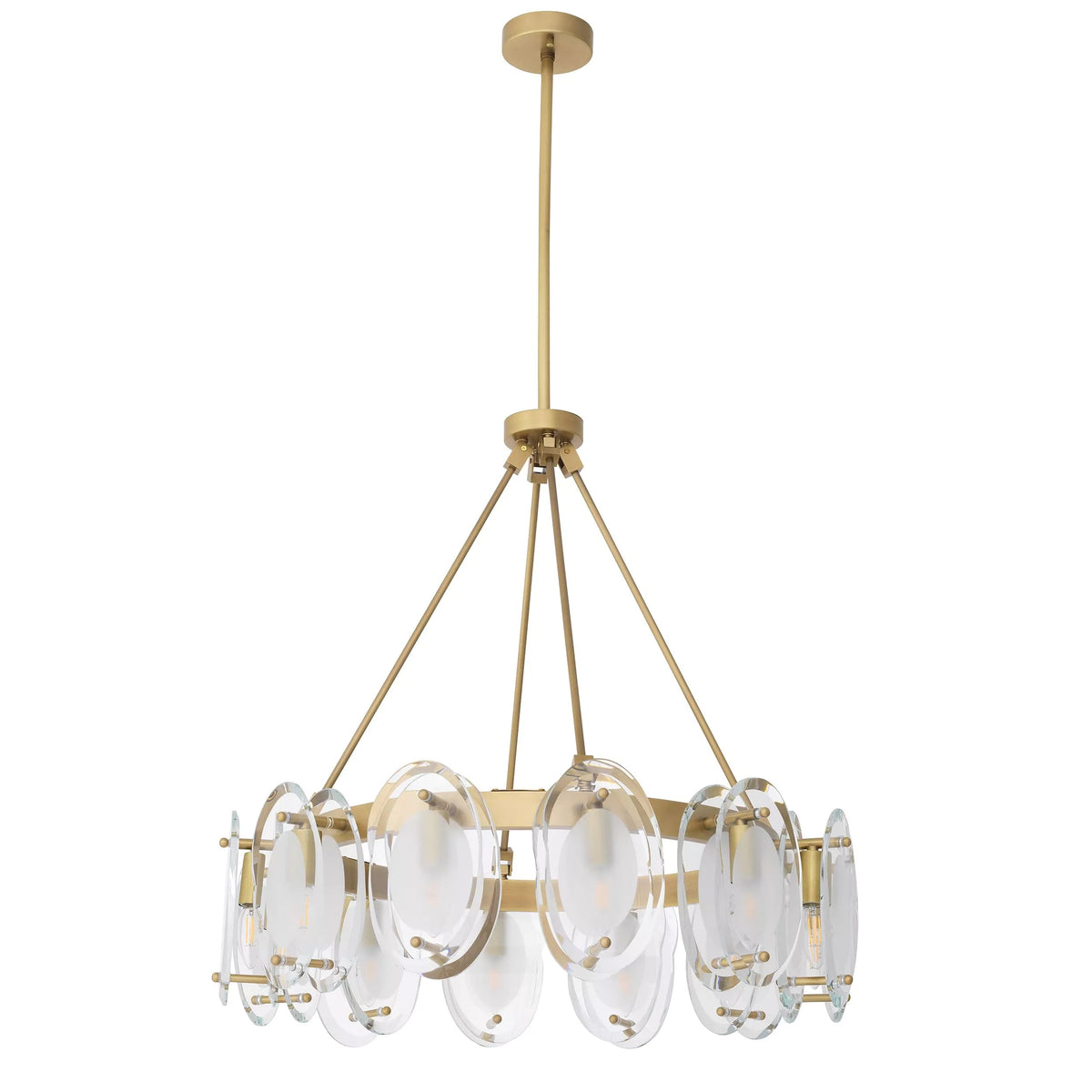 Sublime Modern Brass Chandelier Antique Brass Finish/Bevelled Glass - view 2