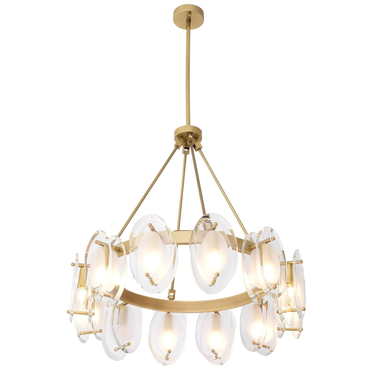 Sublime Modern Brass Chandelier Antique Brass Finish/Bevelled Glass - view 3