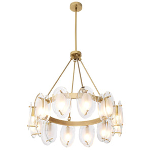 Sublime Modern Brass Chandelier Antique Brass Finish/Bevelled Glass - view 3