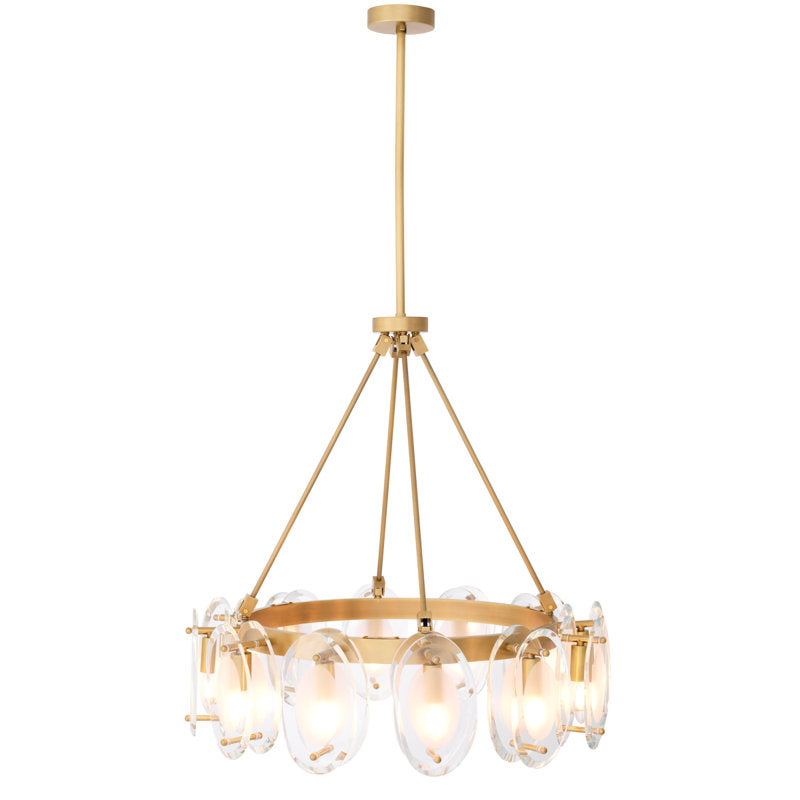 Sublime 12-Light Chandelier with Free-Form Beveled Glass Shades