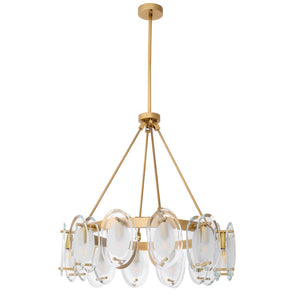 Sublime 12-Light Chandelier with Free-Form Beveled Glass Shades