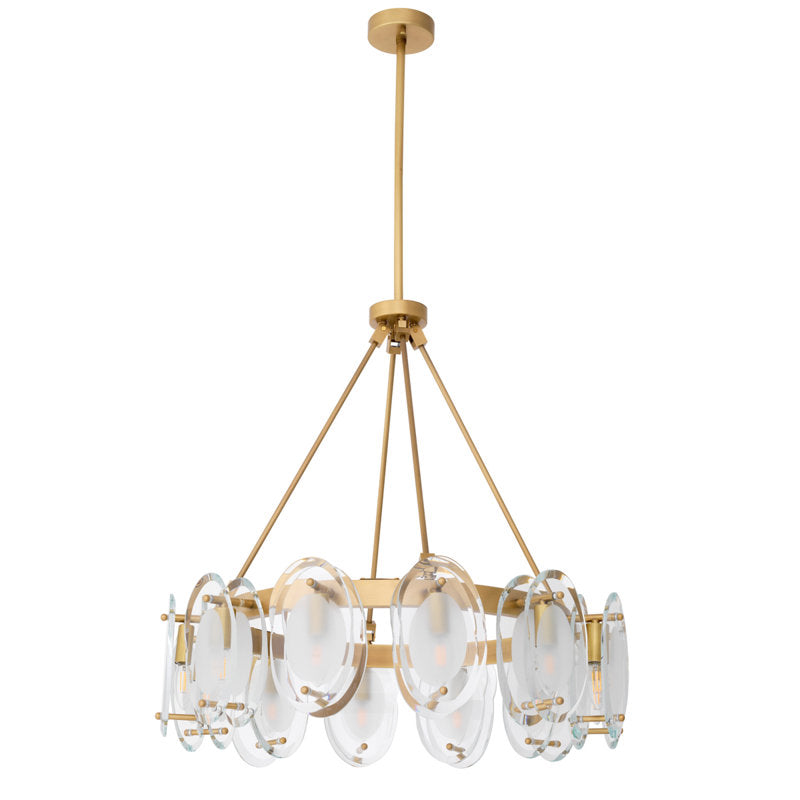 Sublime 12-Light Chandelier with Free-Form Beveled Glass Shades