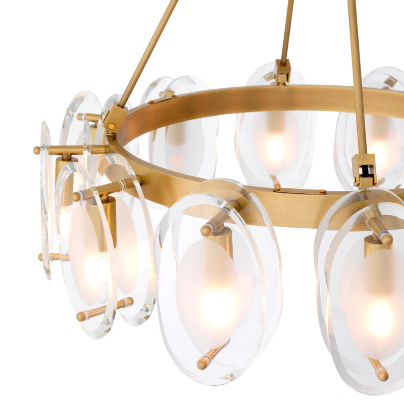 Sublime 12-Light Chandelier with Free-Form Beveled Glass Shades
