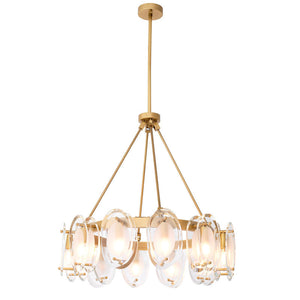 Sublime 12-Light Chandelier with Free-Form Beveled Glass Shades