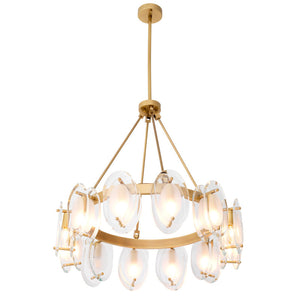 Sublime 12-Light Chandelier with Free-Form Beveled Glass Shades