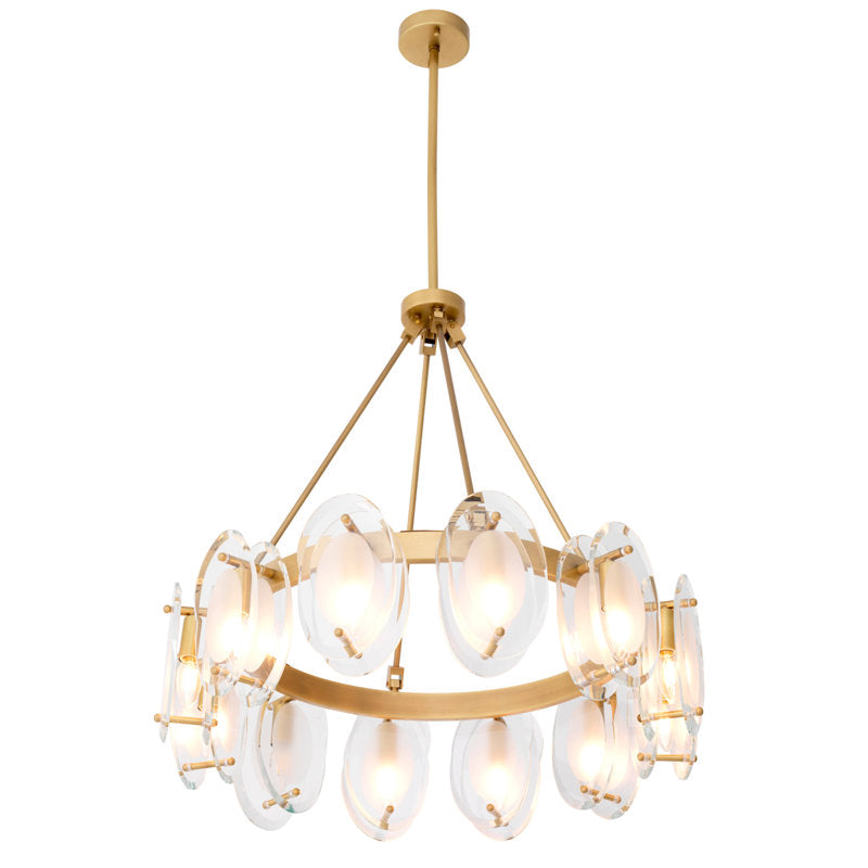 Sublime 12-Light Chandelier with Free-Form Beveled Glass Shades