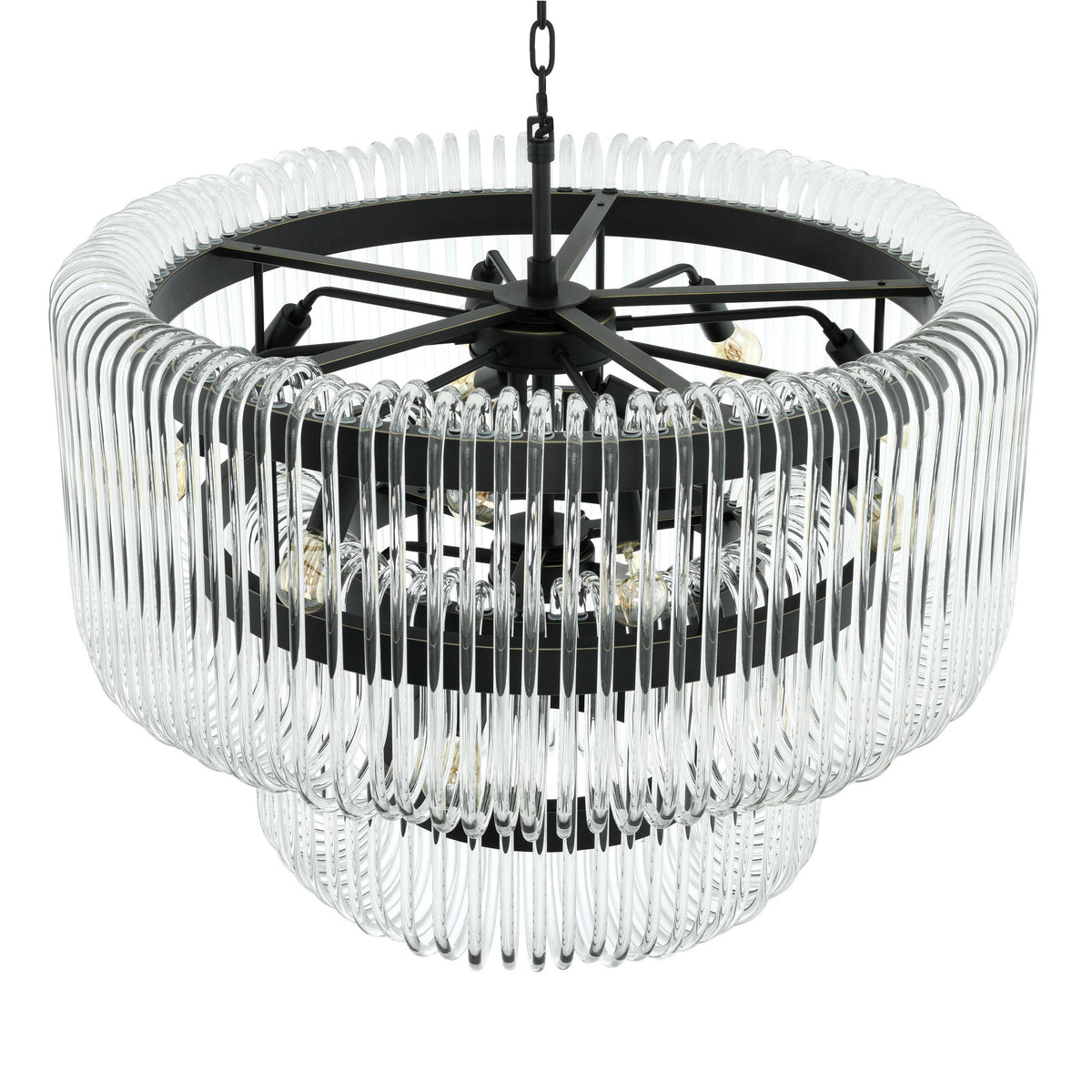 Sutton House Modern Glass Chandelier - Bronze - view 4
