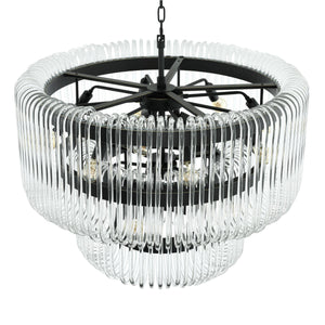 Sutton House Modern Glass Chandelier - Bronze - view 4