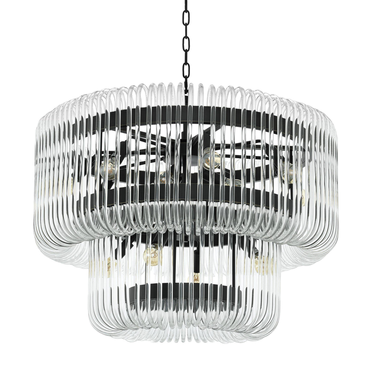 Sutton House Modern Glass Chandelier - Bronze - view 6