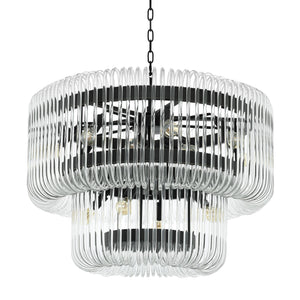 Sutton House Modern Glass Chandelier - Bronze - view 6