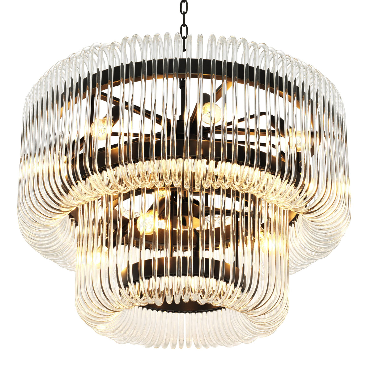 Sutton House Modern Glass Chandelier - Bronze - view 2