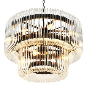 Sutton House Modern Glass Chandelier - Bronze - view 2