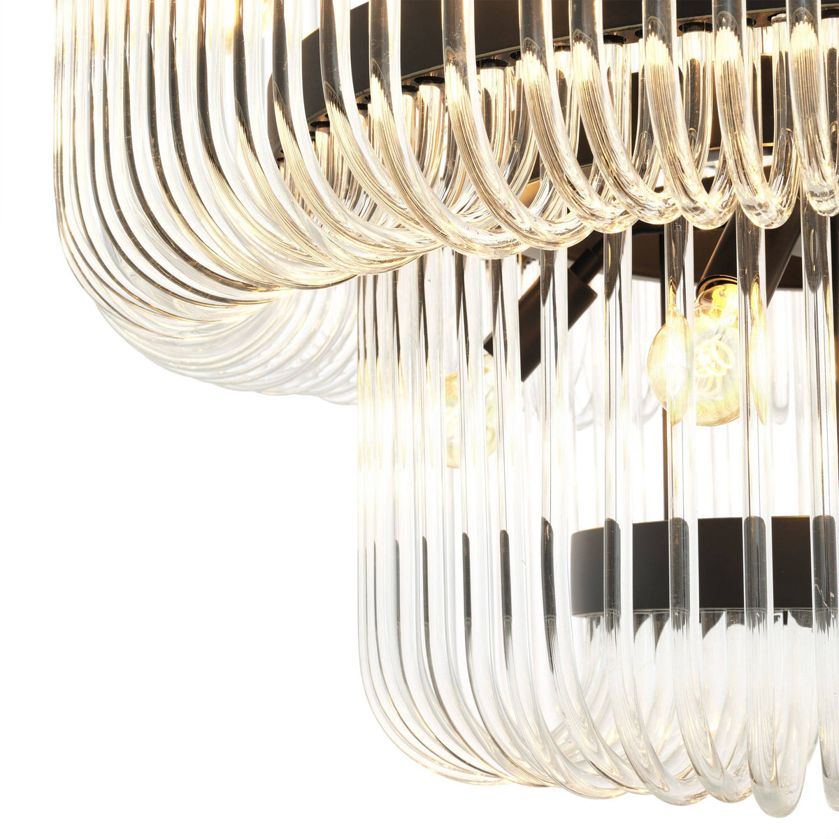 Sutton House Modern Glass Chandelier - Bronze - view 3