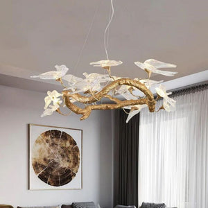 Swallow Glass Tree Branch Round Chandelier - view 4