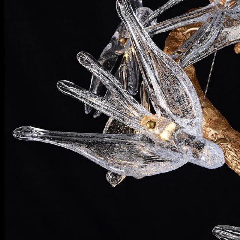 Swallow Glass Tree Branch Round Chandelier - view 6
