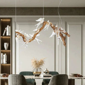 Swallow Glass Tree Branch Round Chandelier - view 3