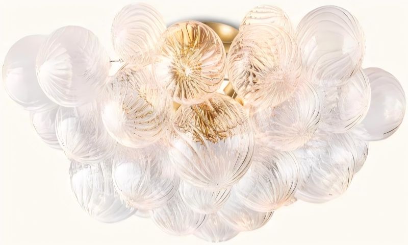 Tammy Round Glass Ball Flushmount 25", flush mount