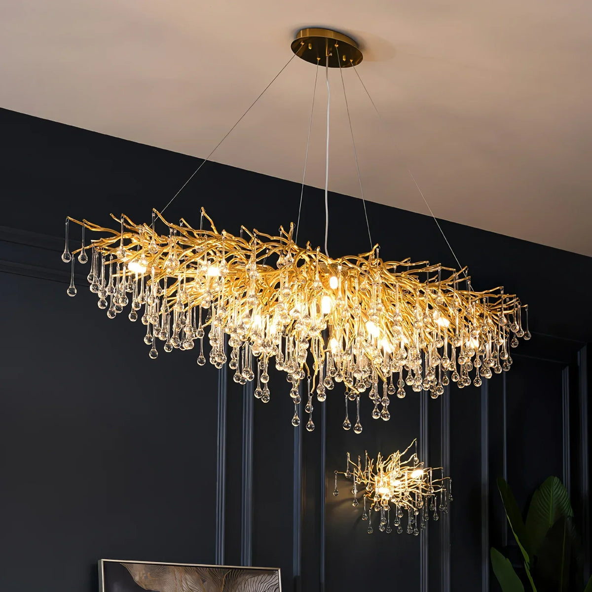 Stunning Tree Branch Crystal Chandelier with Clear Teardrop-shaped for Living/Dining Room - view 3