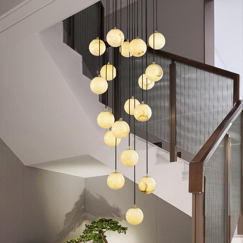 Alabaster Earth Art Chandelier - view 2
