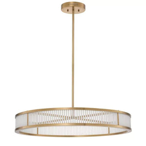 Thibaud L Modern Brass Chandelier (Antique Brass & Frosted Glass) - view 2