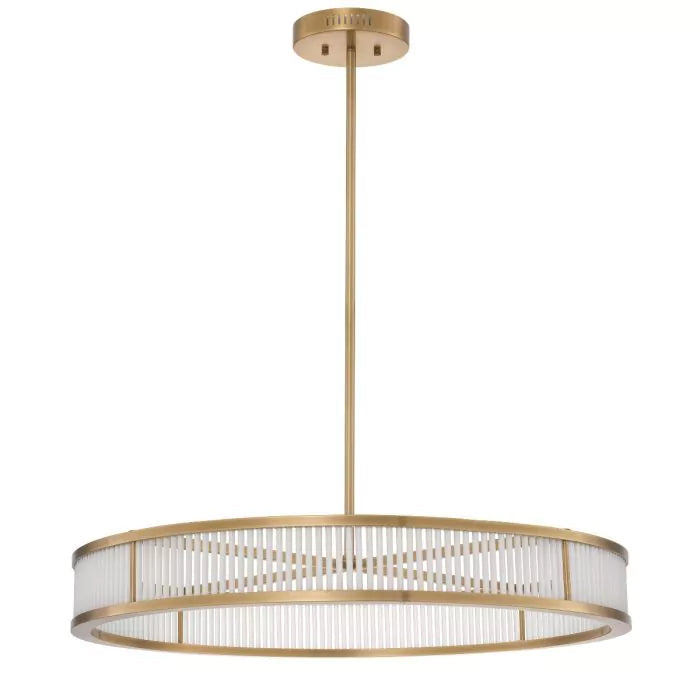 Thibaud L Modern Brass Chandelier (Antique Brass & Frosted Glass) - view 2