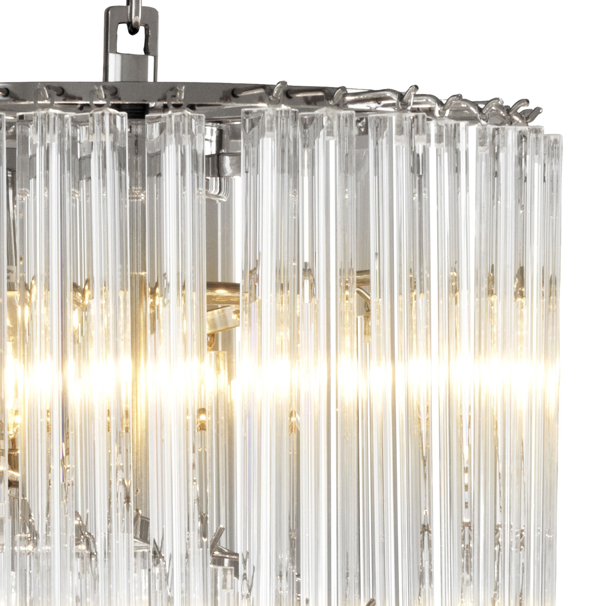 Trapani Modern Glass Chandelier - Nickel - view 3